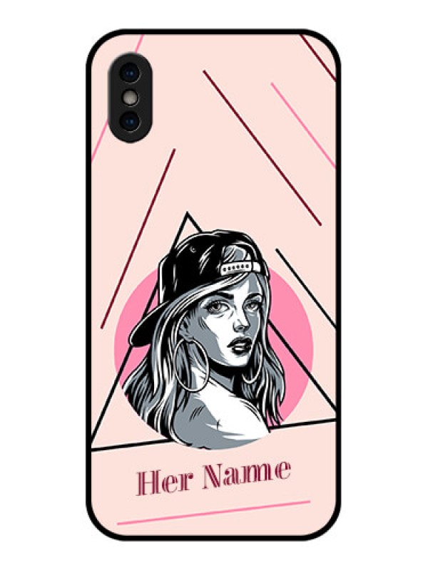 Custom iPhone X Custom Metal Phone Case - Rockstar Girl Design