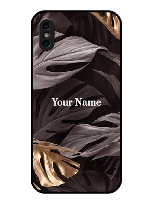 Custom iPhone X Custom Metal Phone Case - Wild Leaves Digital Paint Design