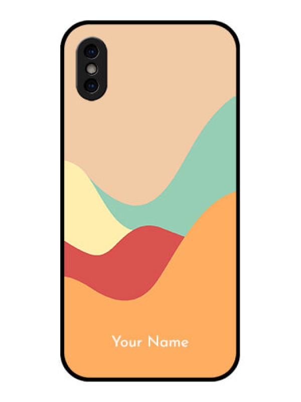 Custom iPhone X Custom Metal Phone Case - Ocean Waves Multi - Colour Design