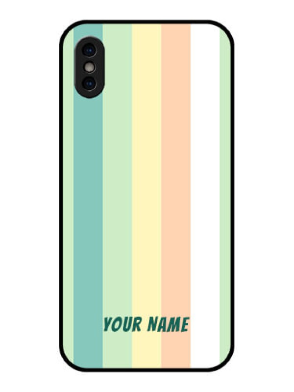 Custom iPhone X Custom Metal Phone Case - Multi - Colour Stripes Design