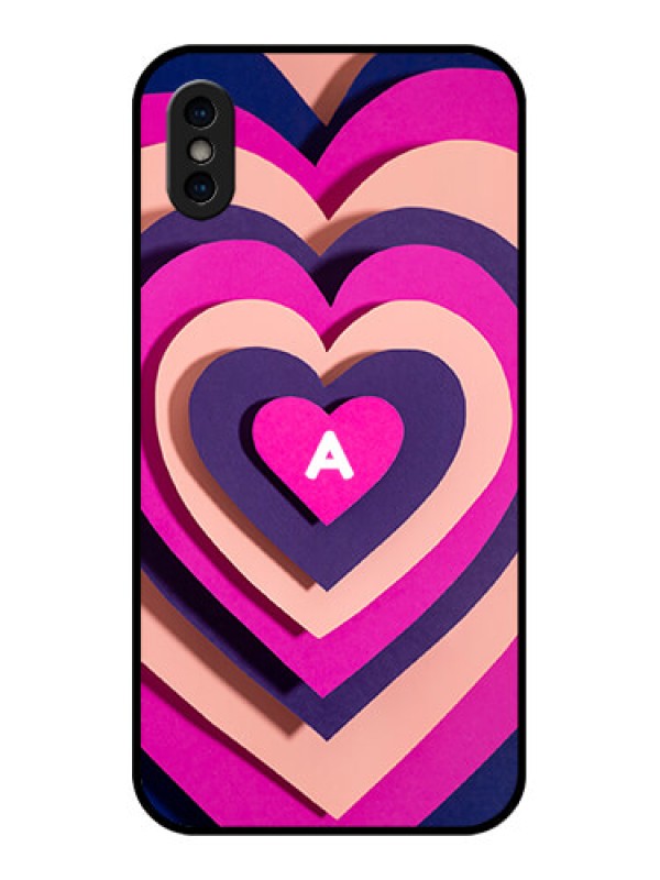 Custom iPhone X Custom Metal Phone Case - Cute Heart Pattern Design