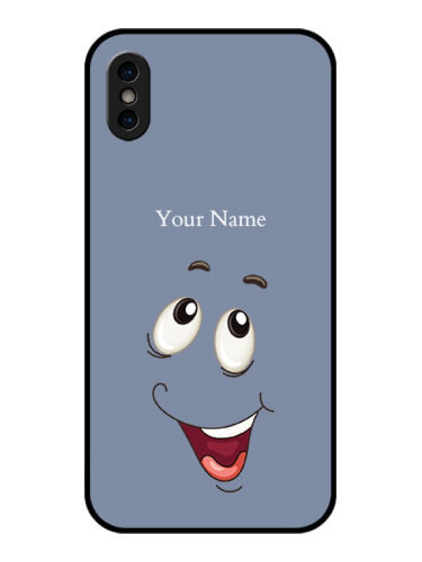 Custom iPhone X Custom Metal Phone Case - Laughing Cartoon Face Design