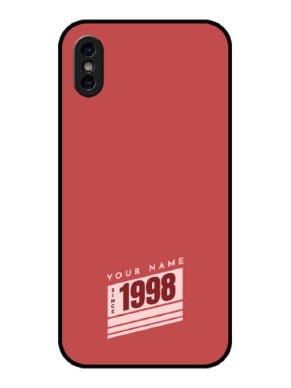 Custom iPhone X Custom Metal Phone Case - Red Custom Year Of Birth Design