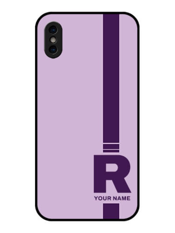 Custom iPhone X Custom Metal Phone Case - Simple Dual Tone Stripe With Name Design