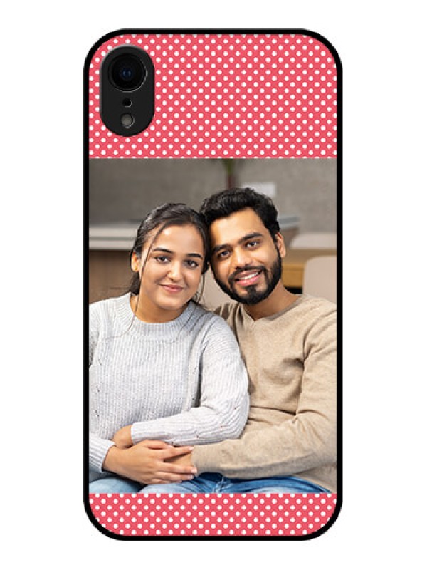 Custom iPhone XR Custom Metal Phone Case - White Dotted Design