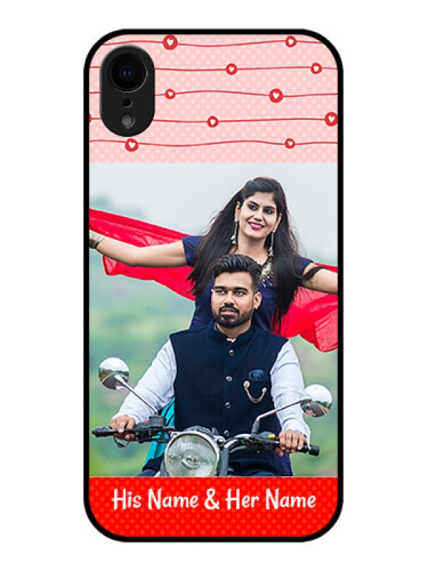 Custom iPhone XR Custom Metal Phone Case - Red Pattern Case Design