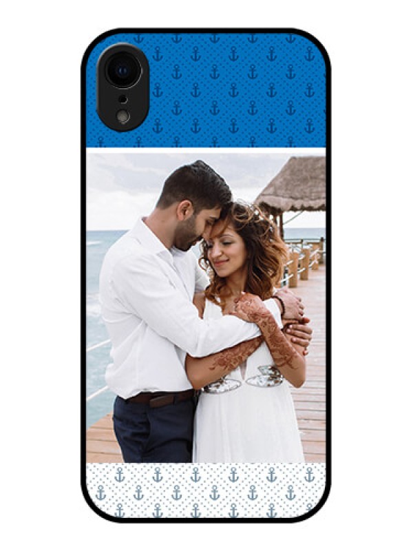 Custom iPhone XR Custom Metal Phone Case - Blue Anchors Design