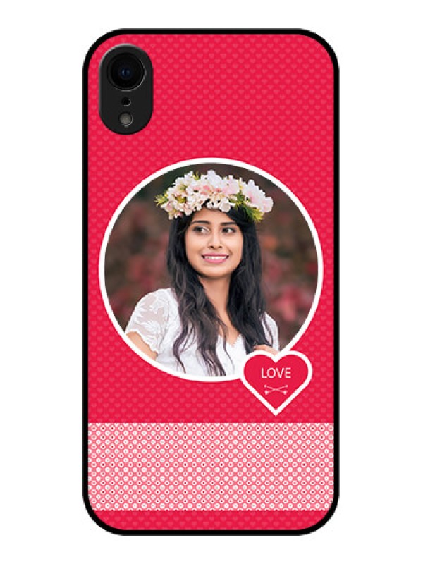 Custom iPhone XR Custom Metal Phone Case - Pink Color Pattern Design