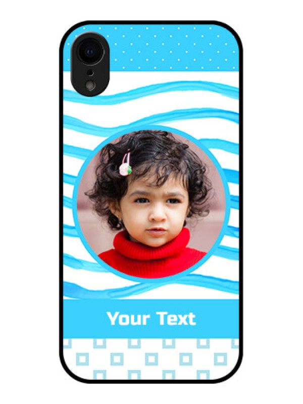 Custom iPhone XR Custom Metal Phone Case - Simple Blue Case Design