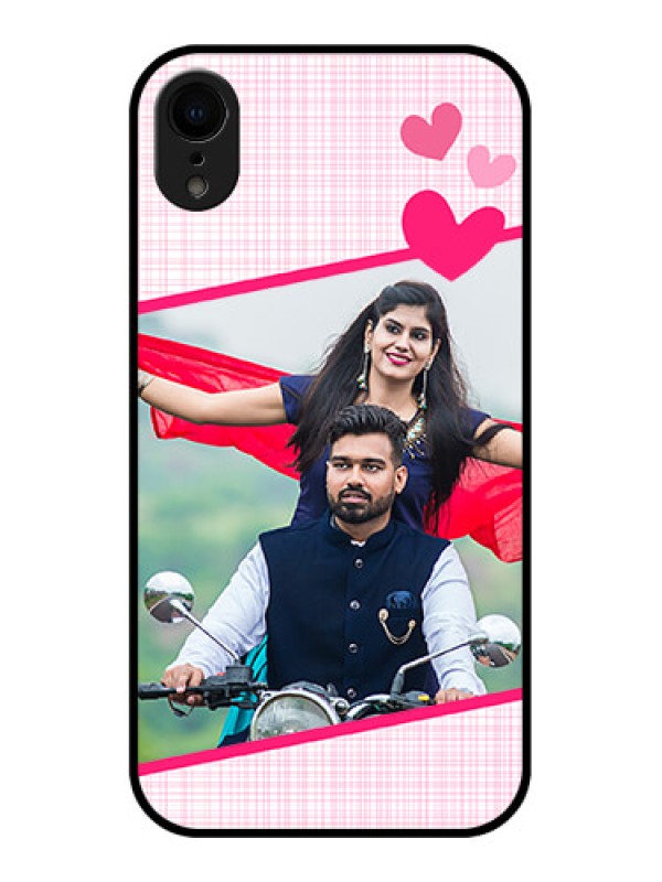Custom iPhone XR Custom Metal Phone Case - Love Shape Heart Design