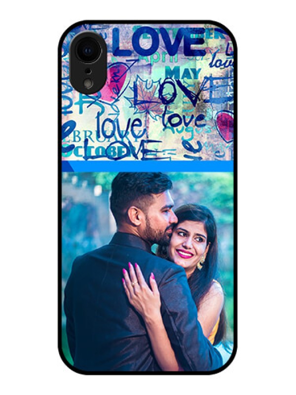 Custom iPhone XR Custom Metal Phone Case - Colorful Love Design