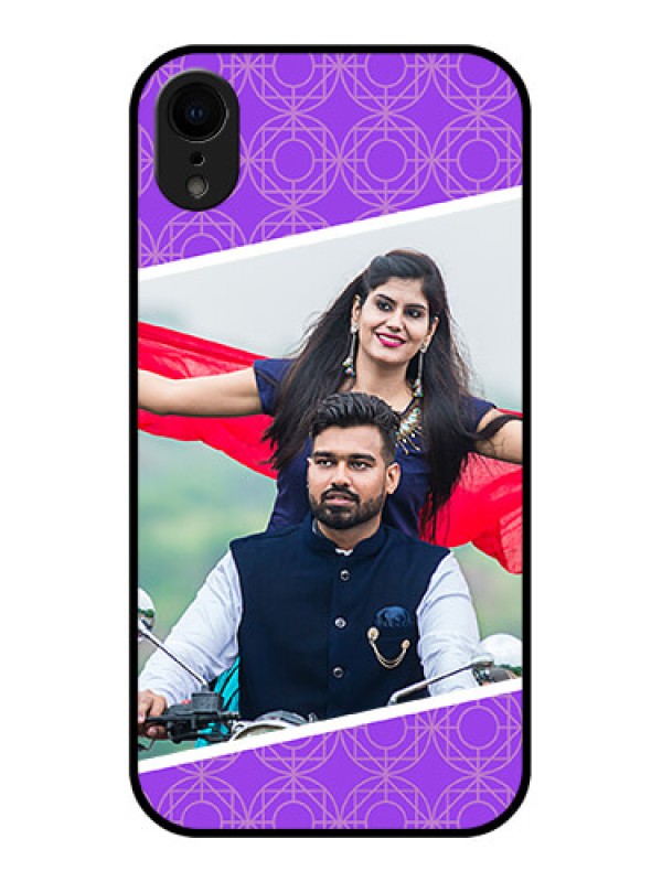 Custom iPhone XR Custom Metal Phone Case - Violet Color Pattern Design