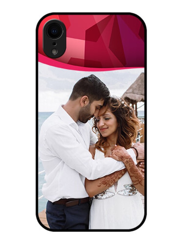 Custom iPhone XR Custom Metal Phone Case - Red Abstract Design