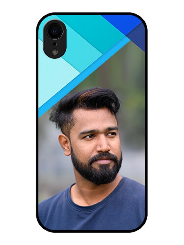 Custom iPhone XR Custom Metal Phone Case - Blue Pattern Design