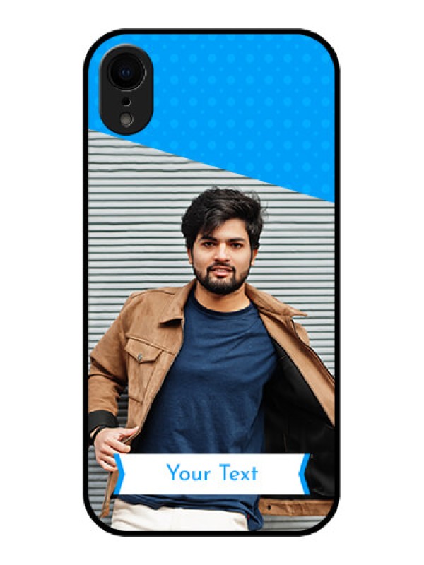 Custom iPhone XR Custom Metal Phone Case - Simple Blue Color Design