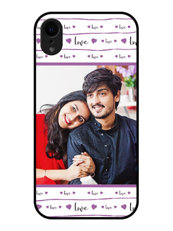 Custom iPhone XR Custom Metal Phone Case - Couples Heart Design