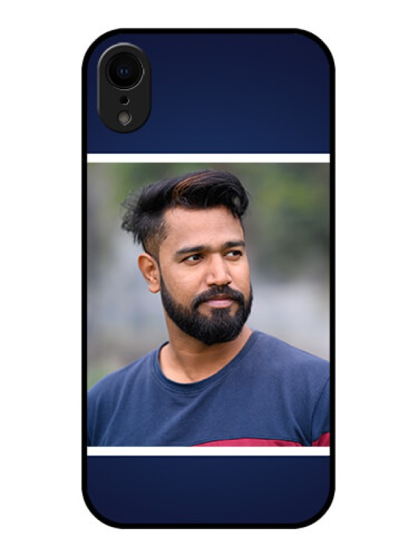Custom iPhone XR Custom Metal Phone Case - Simple Royal Blue Design