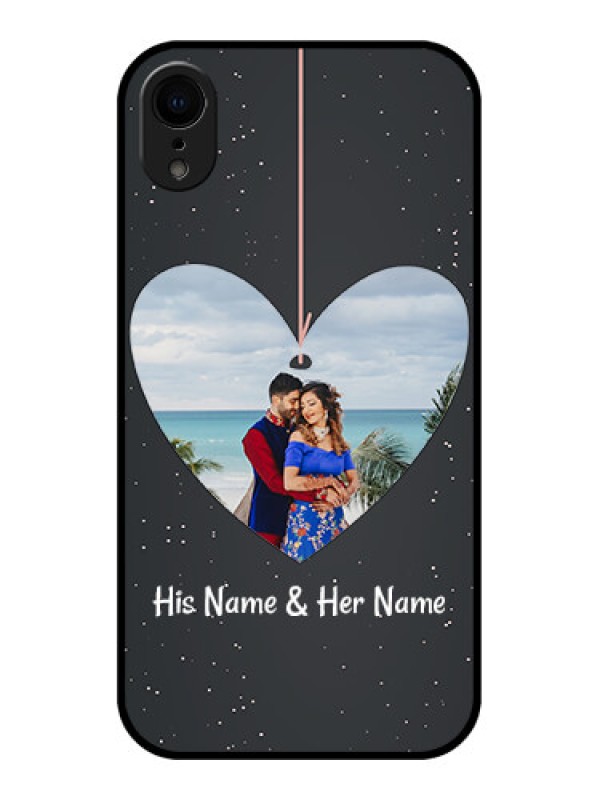 Custom iPhone XR Custom Metal Phone Case - Hanging Heart Design