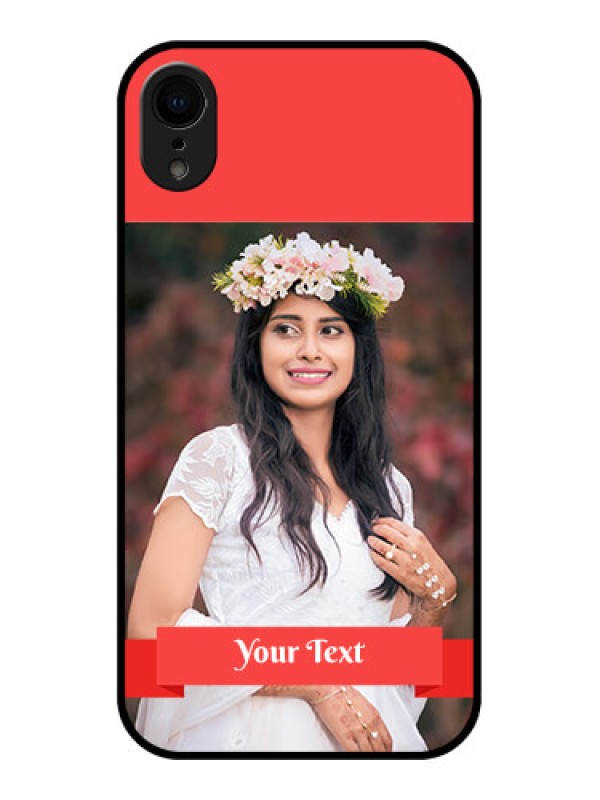 Custom iPhone XR Custom Metal Phone Case - Simple Red Color Design
