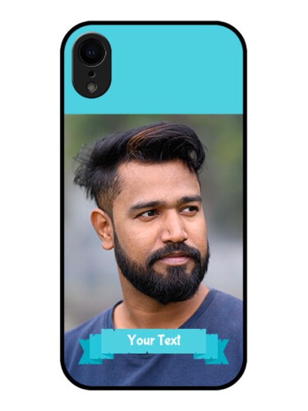 Custom iPhone XR Custom Metal Phone Case - Blue Color Design