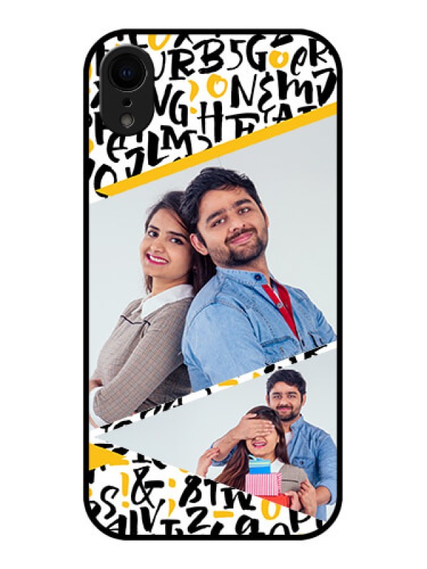 Custom iPhone XR Custom Metal Phone Case - Letters Pattern Design