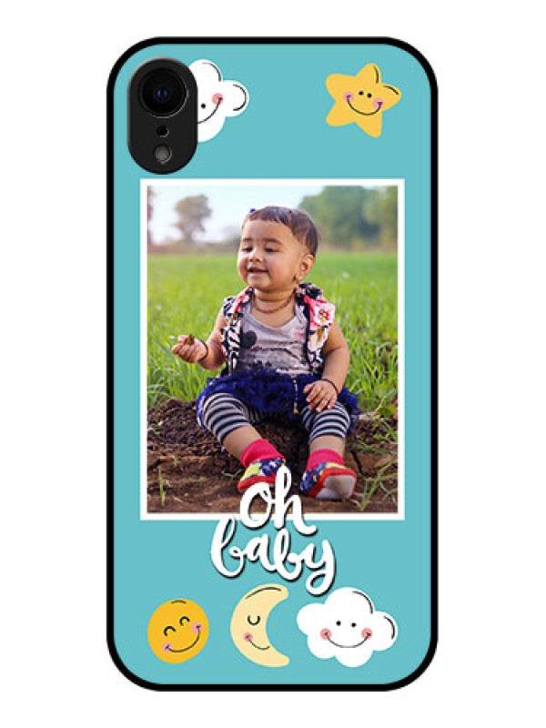 Custom iPhone XR Custom Metal Phone Case - Smiley Kids Stars Design
