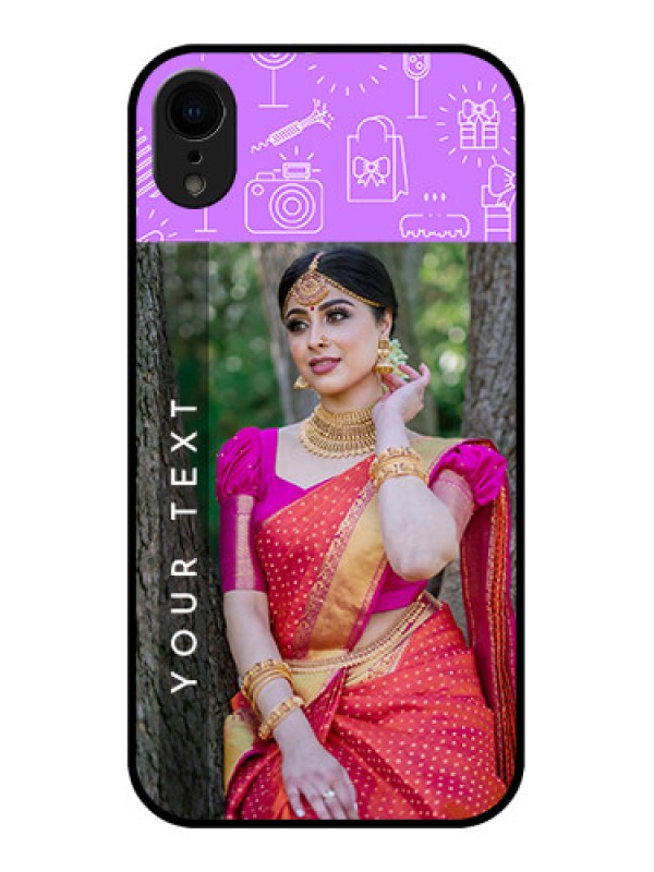 Custom iPhone XR Custom Metal Phone Case - Birthday Icons Design