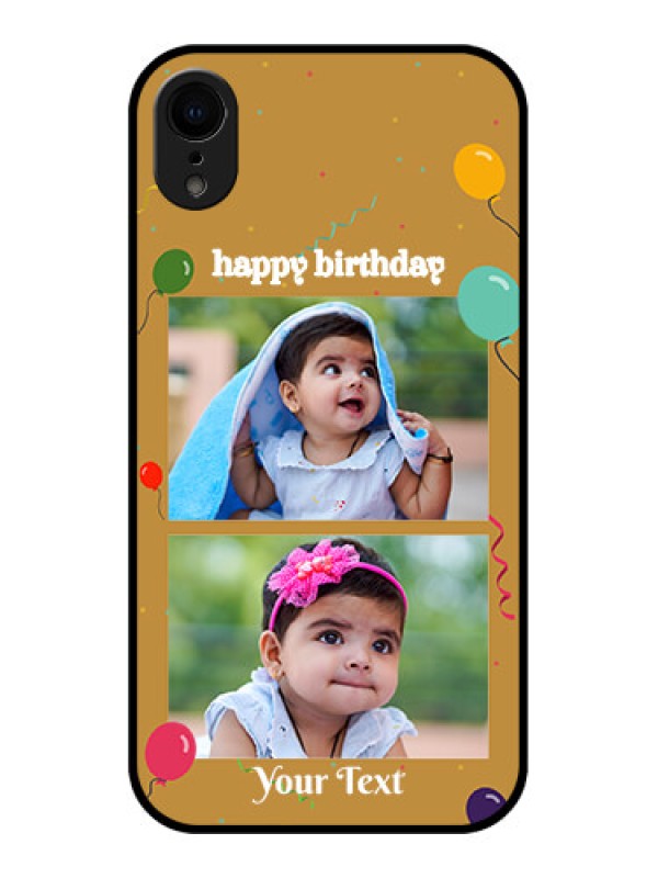 Custom iPhone XR Custom Metal Phone Case - Image Holder With Birthday Celebrations Design
