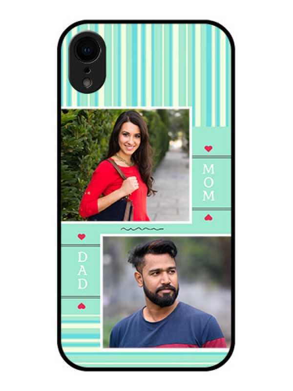 Custom iPhone XR Custom Metal Phone Case - Mom and Dad Pic Design