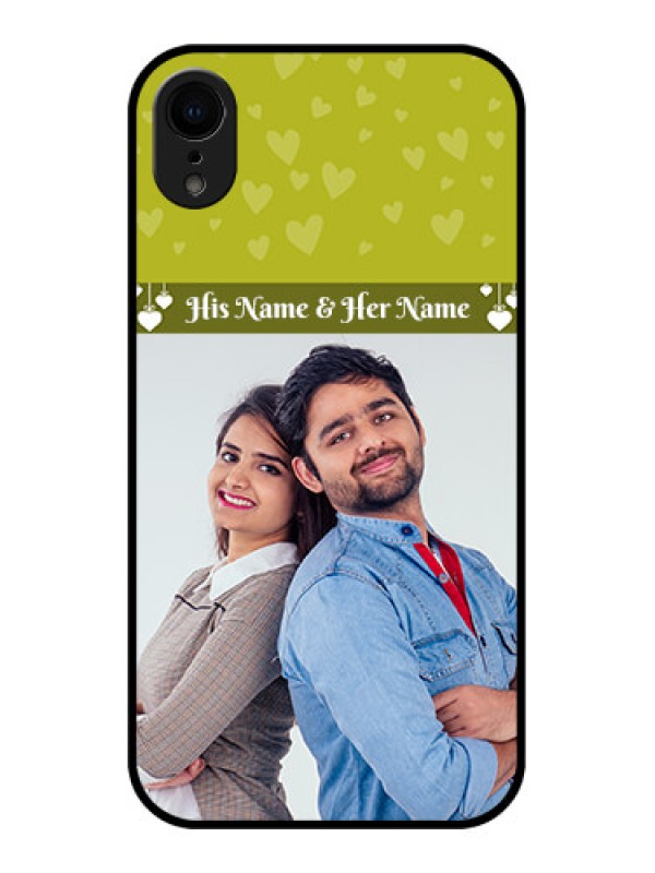 Custom iPhone XR Custom Metal Phone Case - You and Me Heart Design