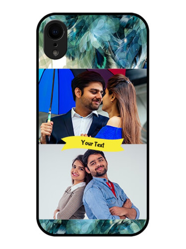 Custom iPhone XR Custom Metal Phone Case - Image With Boho Peacock Feather Design