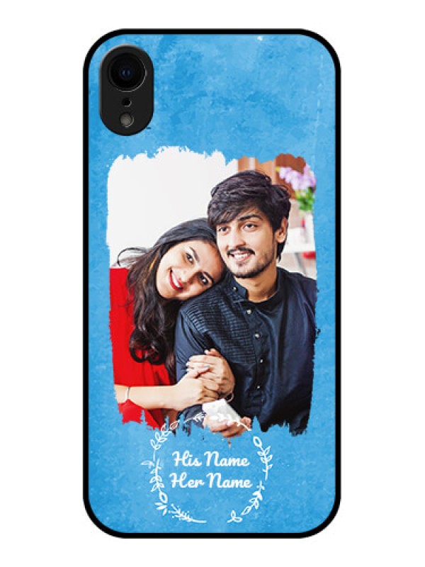 Custom iPhone XR Custom Metal Phone Case - Blue Color Vintage Design