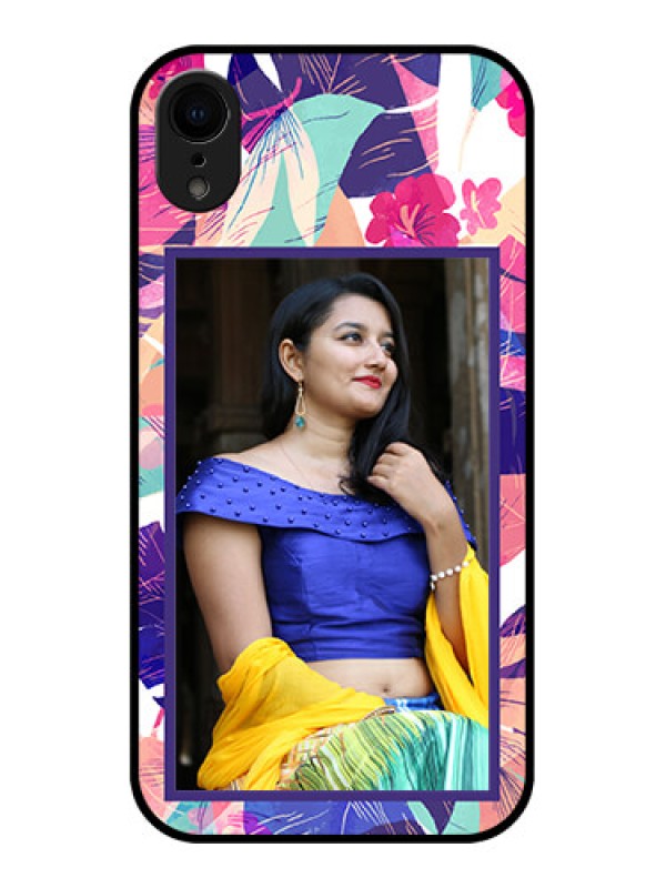 Custom iPhone XR Custom Metal Phone Case - Abstract Floral Design