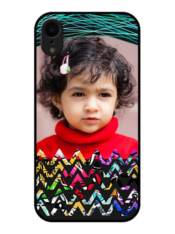 Custom iPhone XR Custom Metal Phone Case - Neon Abstract Design
