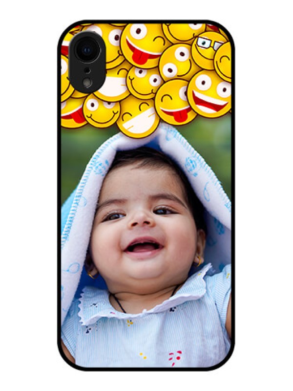 Custom iPhone XR Custom Metal Phone Case - With Smiley Emoji Design