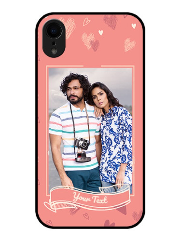 Custom iPhone XR Custom Metal Phone Case - Love Doodle Art Design