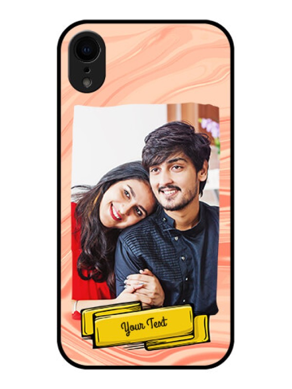 Custom iPhone XR Custom Metal Phone Case - Marble Texture Design