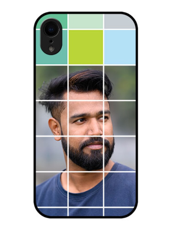 Custom iPhone XR Custom Metal Phone Case - With White Box Pattern