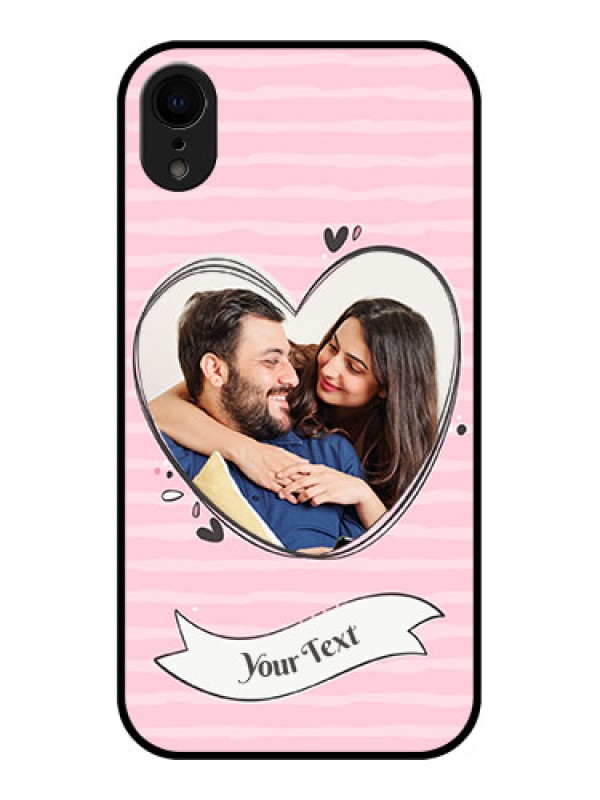 Custom iPhone XR Custom Metal Phone Case - Vintage Heart Design