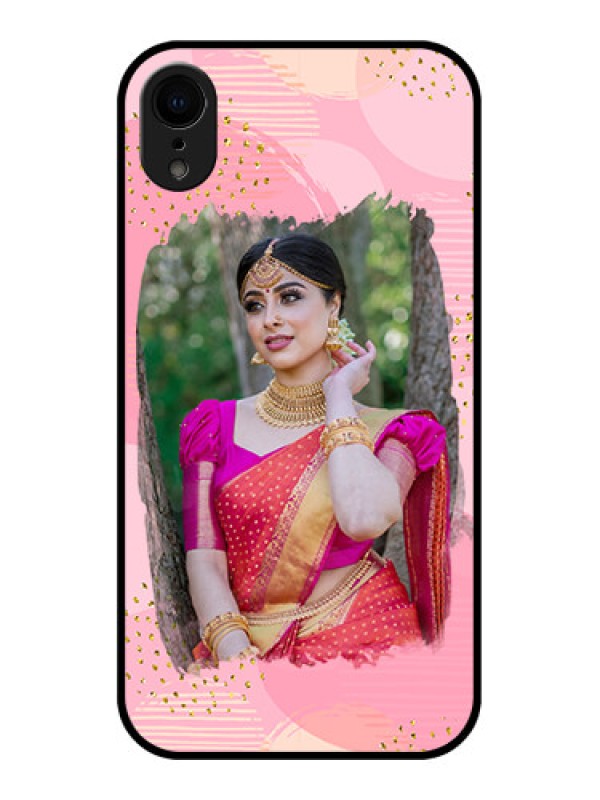 Custom iPhone XR Custom Metal Phone Case - Gold Glitter Splash Design