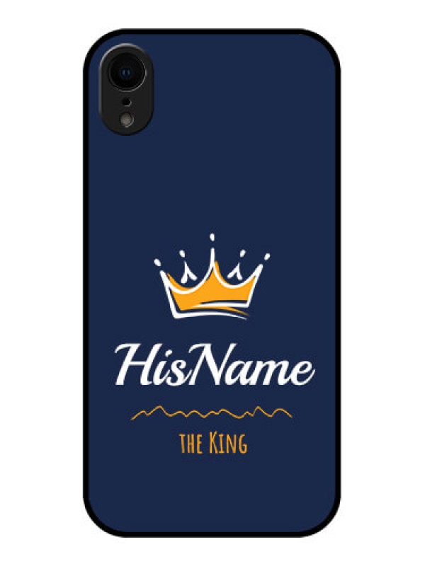 Custom iPhone XR Custom Metal Phone Case - King With Name Design