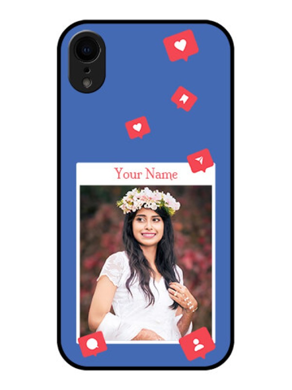 Custom iPhone XR Custom Metal Phone Case - Like Share And Comment Design