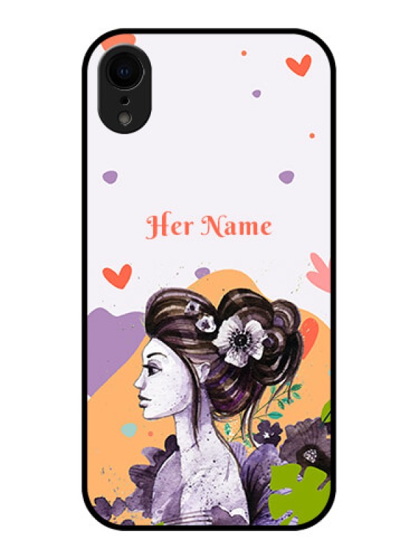 Custom iPhone XR Custom Metal Phone Case - Woman And Nature Design