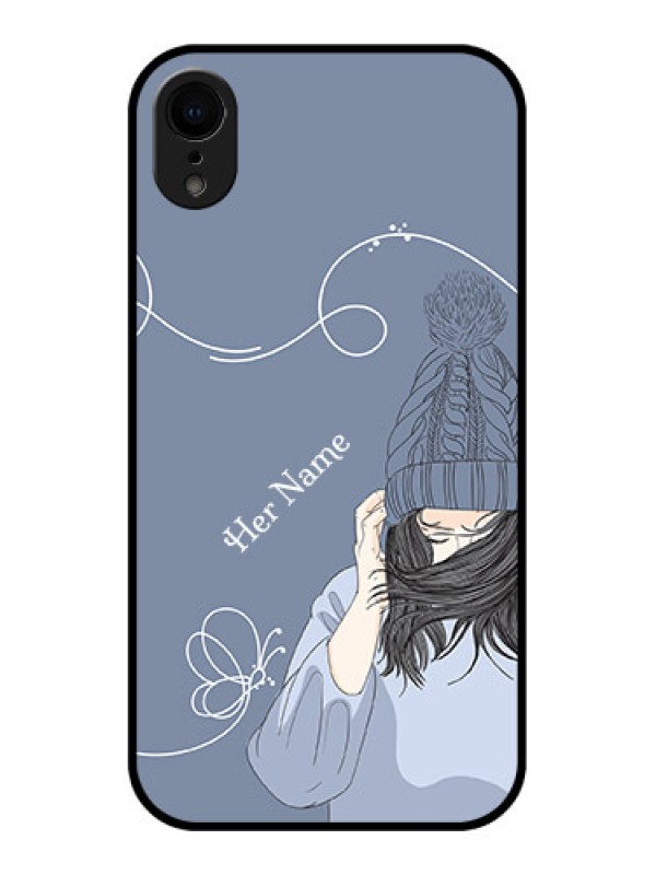 Custom iPhone XR Custom Metal Phone Case - Girl In Winter Outfit Design