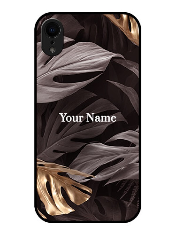 Custom iPhone XR Custom Metal Phone Case - Wild Leaves Digital Paint Design