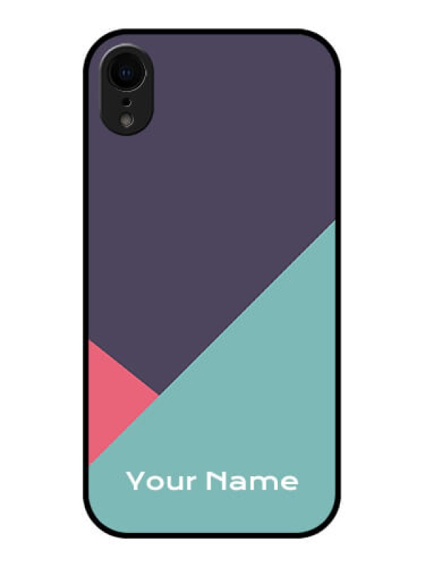 Custom iPhone XR Custom Metal Phone Case - Tri Color Abstract Design