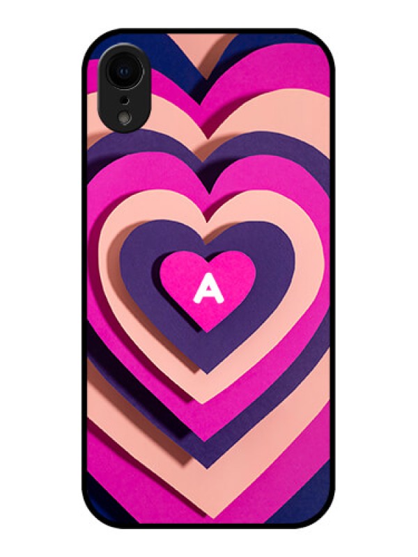 Custom iPhone XR Custom Metal Phone Case - Cute Heart Pattern Design
