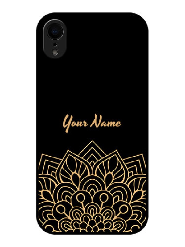 Custom iPhone XR Custom Metal Phone Case - Golden Mandala Design