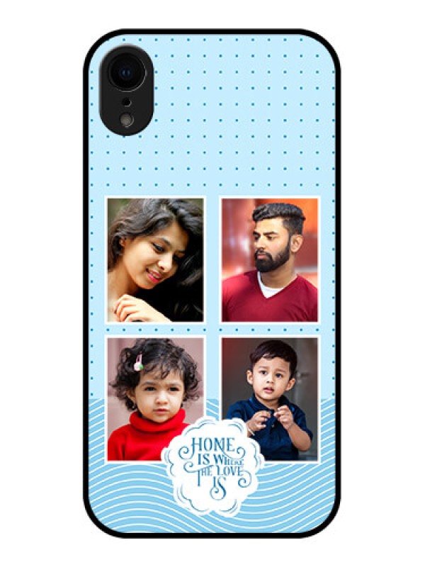 Custom iPhone XR Custom Metal Phone Case - Cute Love Quote With 4 Pic Upload Design