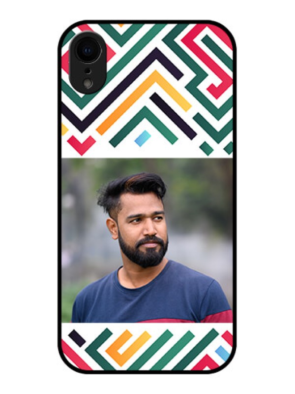Custom iPhone XR Custom Metal Phone Case - Colorful Maze Pattern Design